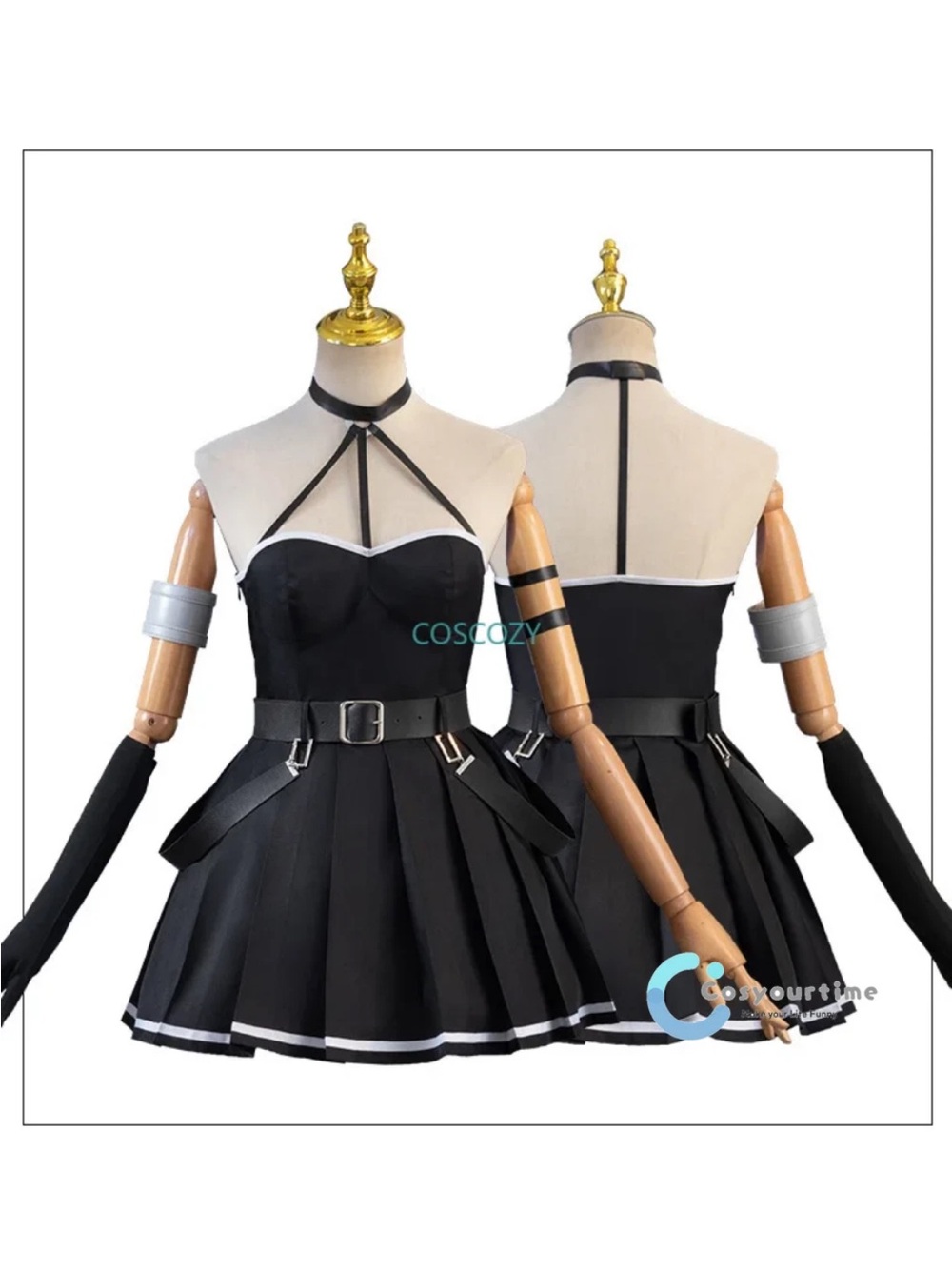 Frieren Beyond Journey‘s End Ubel Cosplay Costume Black Uniform Dress Gloves Set